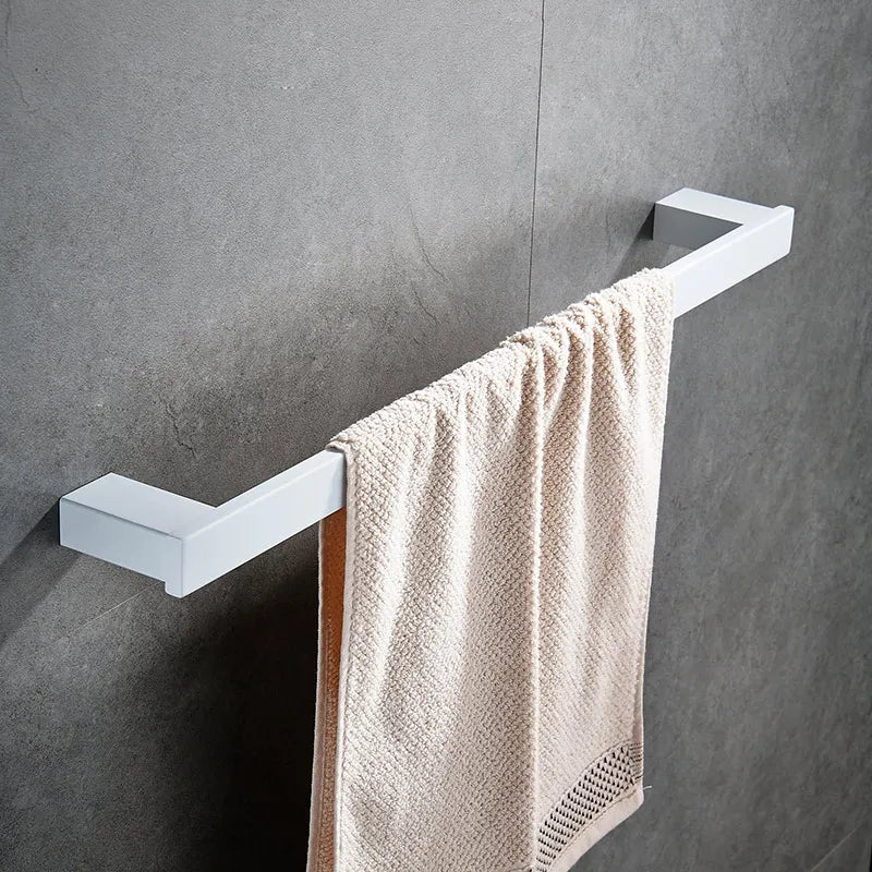 DecorBites™ 7-Piece Bathroom Hardware Set in White for Towels and Toiletries