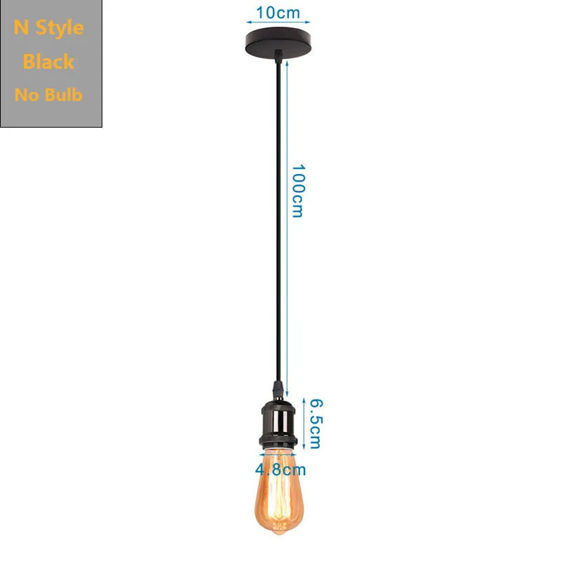 DecorBites™ Black Industrial Pendant Light for Kitchen Island Bar Farmhouse Decor