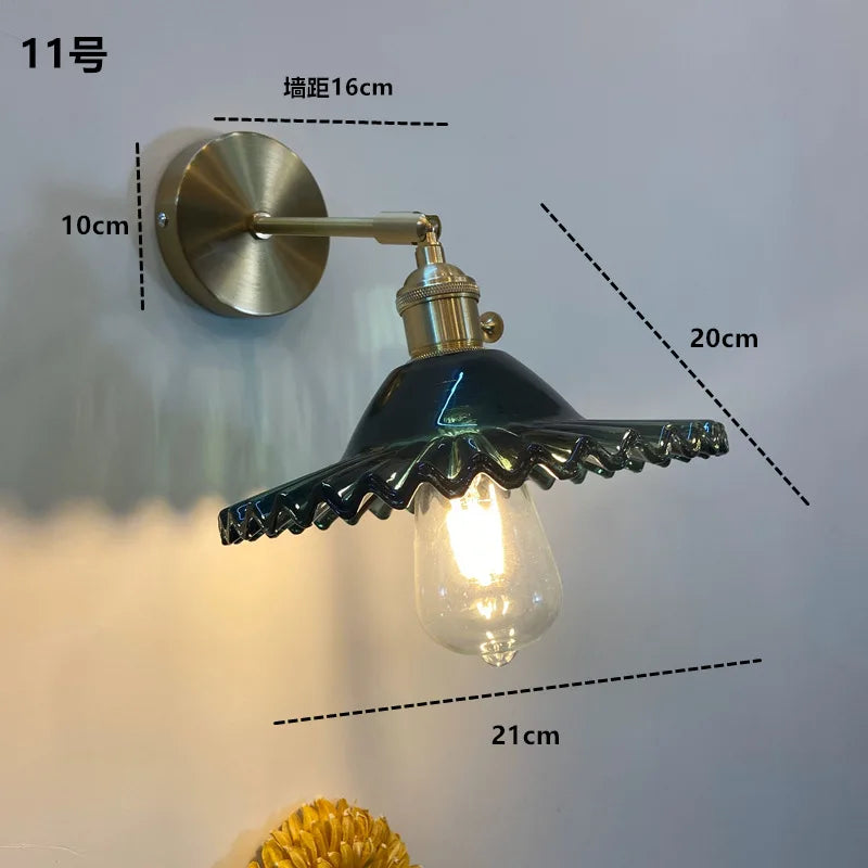 DecorBites™ Amber Glass LED Wall Light Fixtures On/Off Switch Nordic Modern Sconce