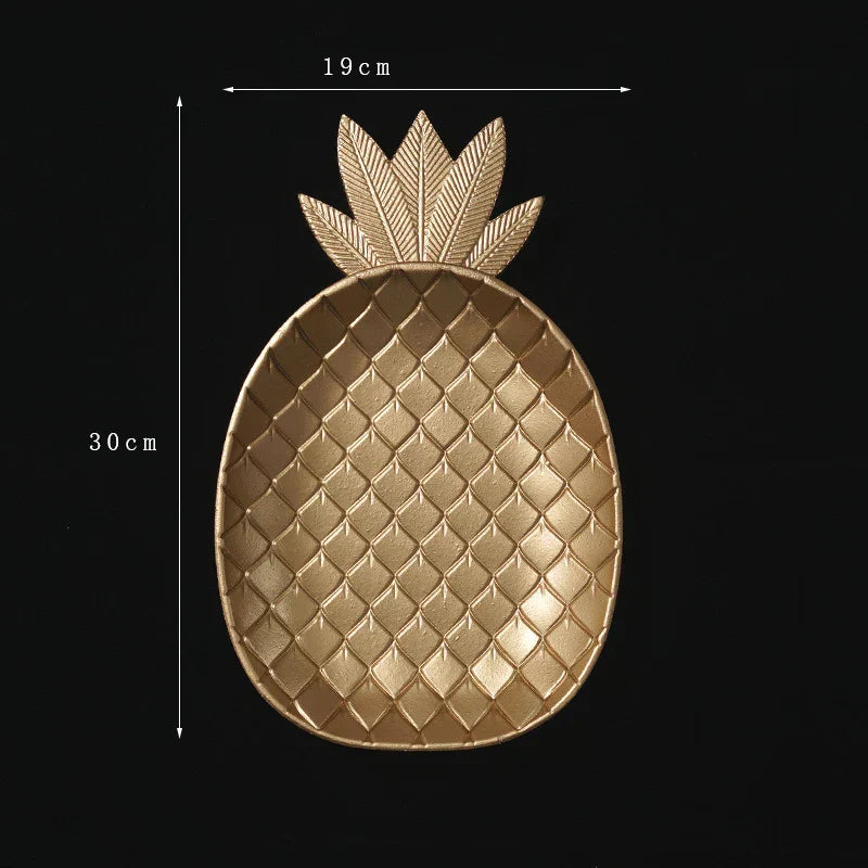 DecorBites™ Gold Leaf Plate: Luxury Decorative Tray for Jewelry, Candy, Fruit & Trinkets