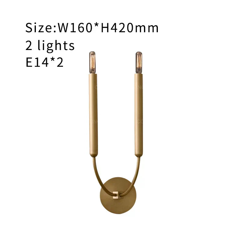DecorBites™ Gold Mirror Lights Antique Bronze Wall Lamps for Home Interior Art Deco