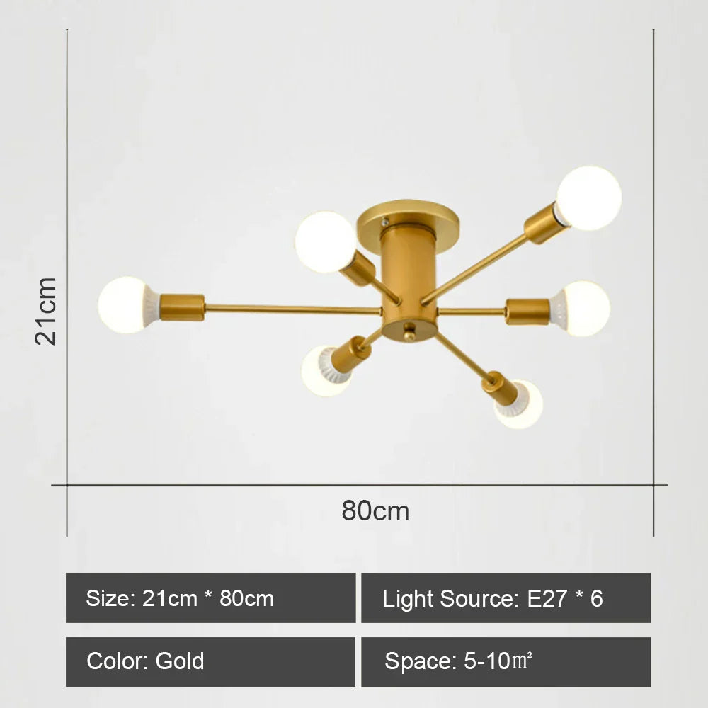 DecorBites™ LED Metal Chandeliers for Living Room - Stylish Ceiling Light for Home Decor