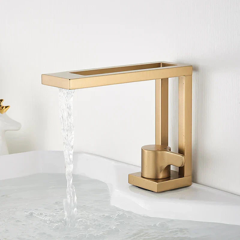 DecorBites™ Black Basin Faucet: Brass Bathroom Mixer for Vessel Sink, Cold Hot Water