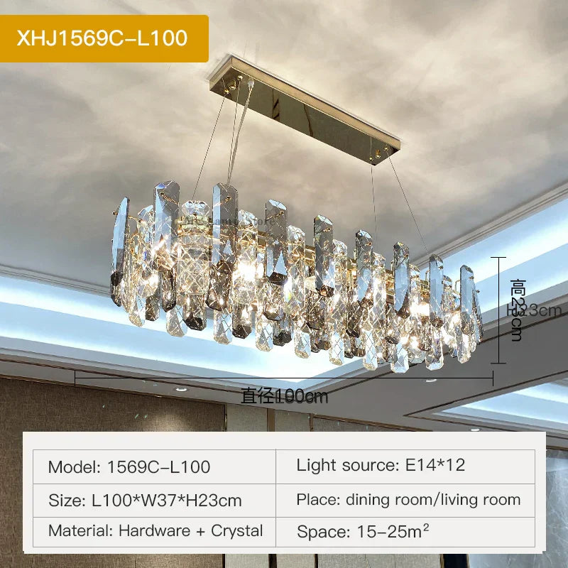 DecorBites™ Crystal LED Chandelier for Elegant Living Room, Dining, Bedroom, Kitchen