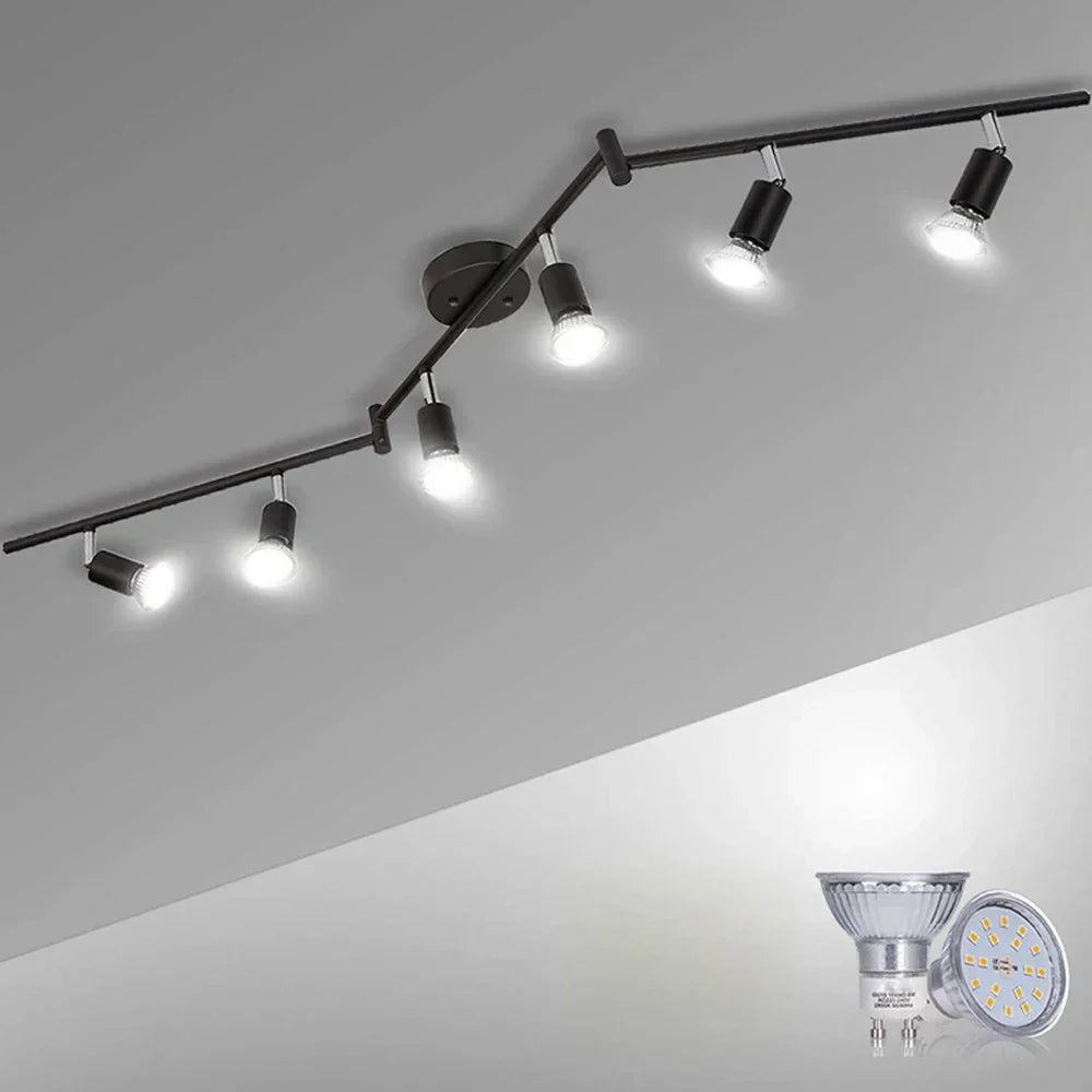 DecorBites™ 6 Head LED Ceiling Light GU10 Adjustable Angle Spot Lamp for Living Room Bedroom