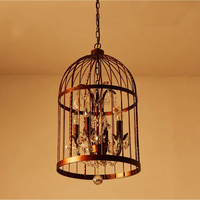 DecorBites™ Crystal Bird Cage Chandelier - Elegant Ceiling Light for Dining Room & Bedroom