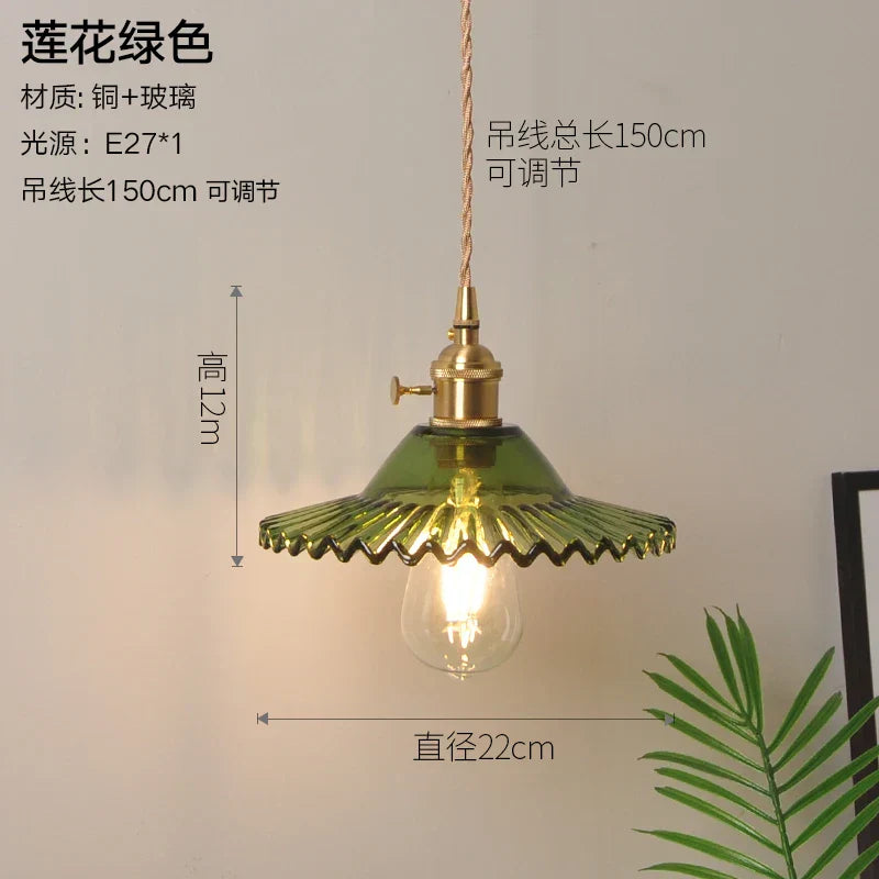 DecorBites™ Glass Copper Pendant Light: Modern Nordic Style Hanging Lamp for Kitchen, Dining, and Living Room