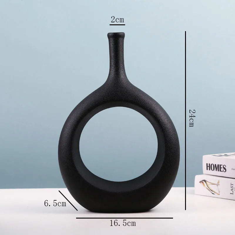 DecorBites™ Ceramic Vase Nordic Style Pampas Grass Home Decor Office Ornament