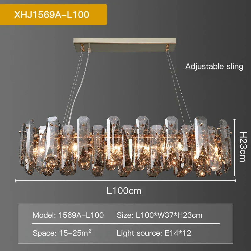 DecorBites™ Crystal LED Chandelier for Elegant Living Room, Dining, Bedroom, Kitchen