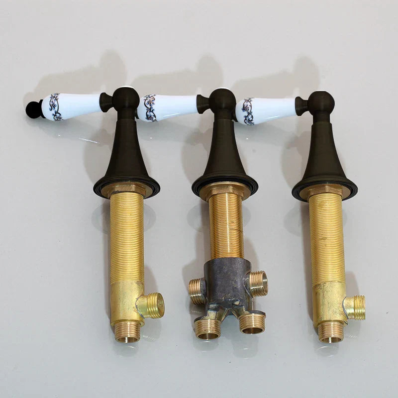 DecorBites™ Black Painting Water Control Valve for Bathtub Faucet Mixer Handle