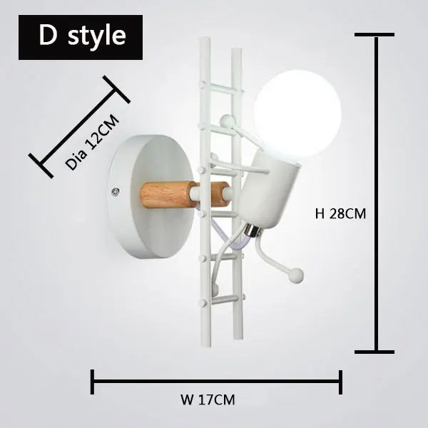 DecorBites™ Cartoon Matchstick Man Wall Lamp for Kids Room and Home Decor