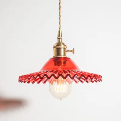 DecorBites™ Copper Base Glass Pendant Light with Switch, Braided Wire - Nordic Style for Home & Restaurant Décor