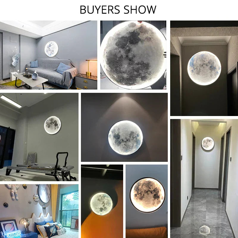 DecorBites™ LED Moon Wall Lamp: Modern Nordic Bedroom Decor Lighting