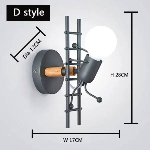 DecorBites™ Cartoon Matchstick Man Wall Lamp for Kids Room and Home Decor