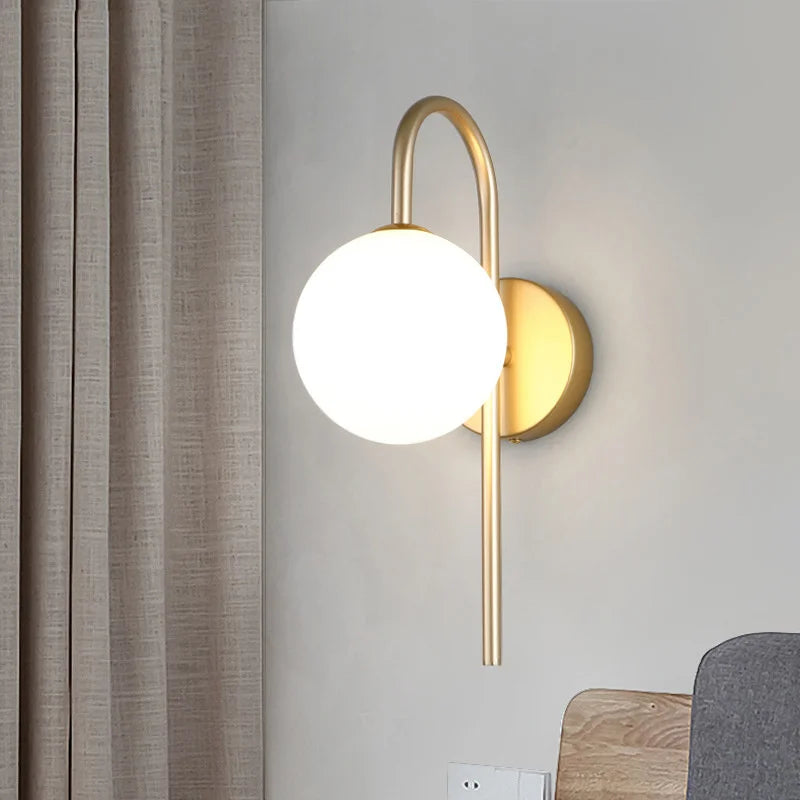 DecorBites™ Glass Ball LED Wall Sconce for Elegant Living Room Bedroom Hotel Staircase Lighting