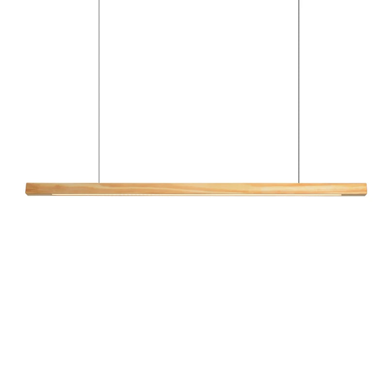 DecorBites™ Black Walnut Log Strip Pendant Light for Dining Room, Office, and Bar