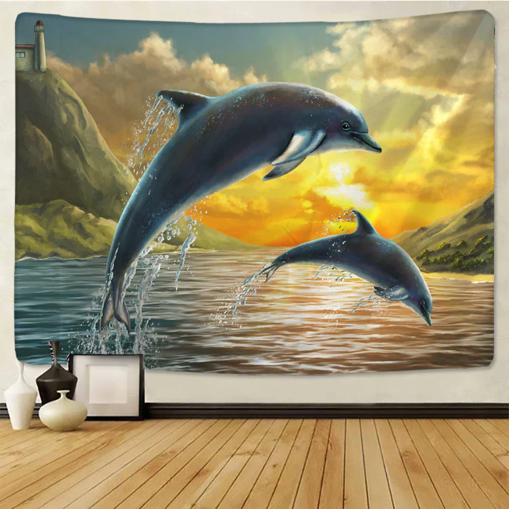 DecorBites™ Animal Psychedelic Tapestry: Bohemian Bedroom Decor & Yoga Mat