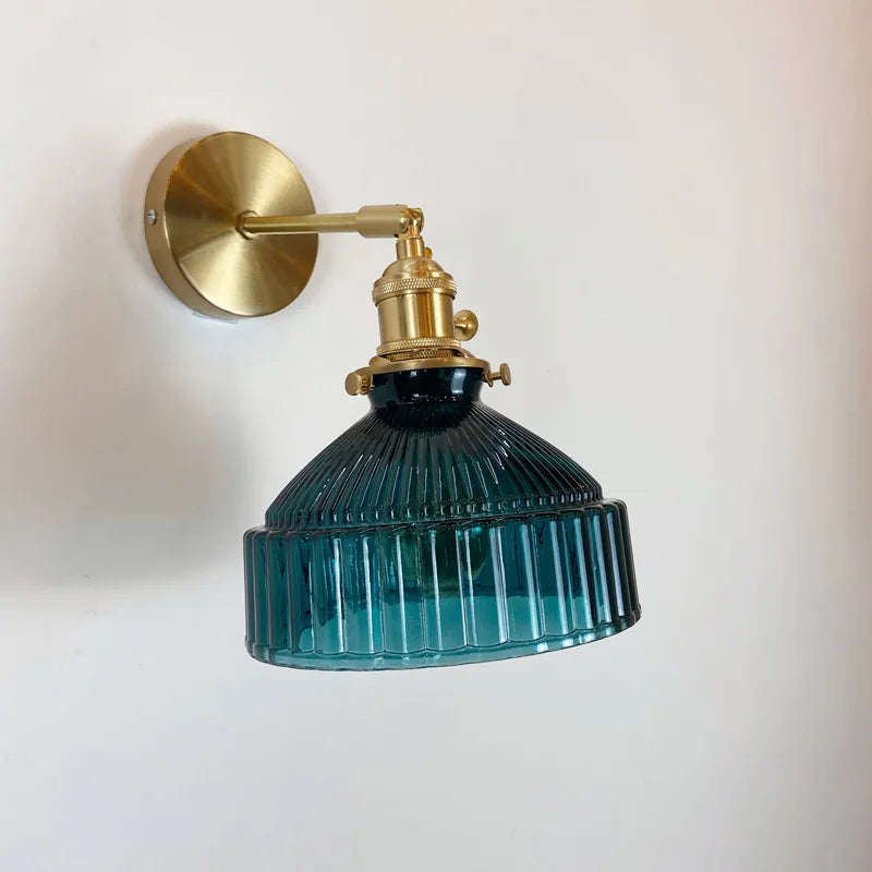 DecorBites™ Amber Glass LED Wall Light Fixtures On/Off Switch Nordic Modern Sconce