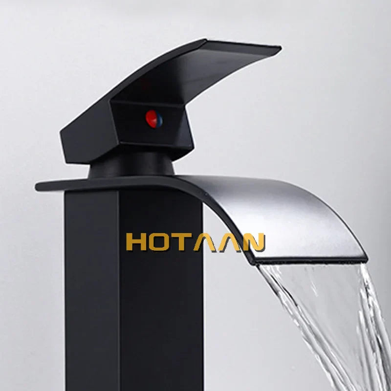 DecorBites™ Black Plated Brass Basin Faucet Single Lever Hot&Cold Mixer Tap
