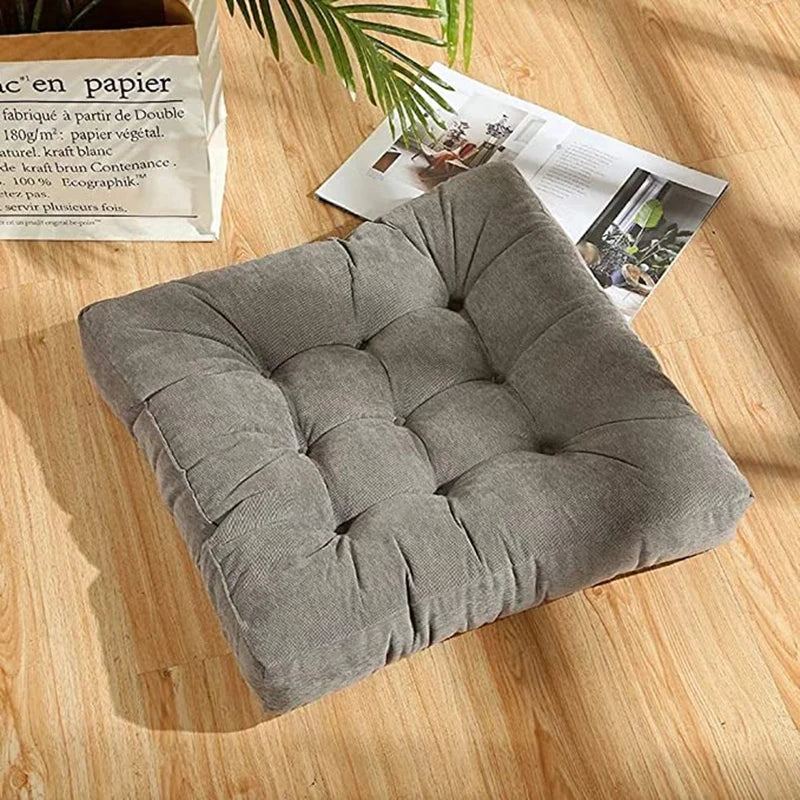 DecorBites™ Corduroy Floor Seat Cushion Pad for Adults – Large, Soft Square Pouf for Comfort