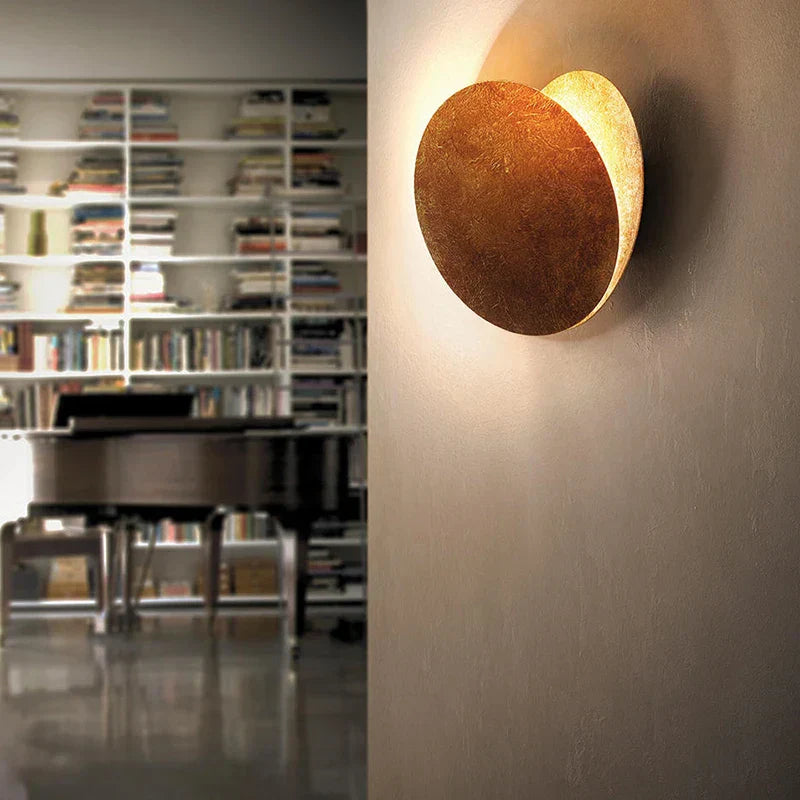 DecorBites™ LED Gold Eclipse Circle Wall Lamp for Bedroom Living Room