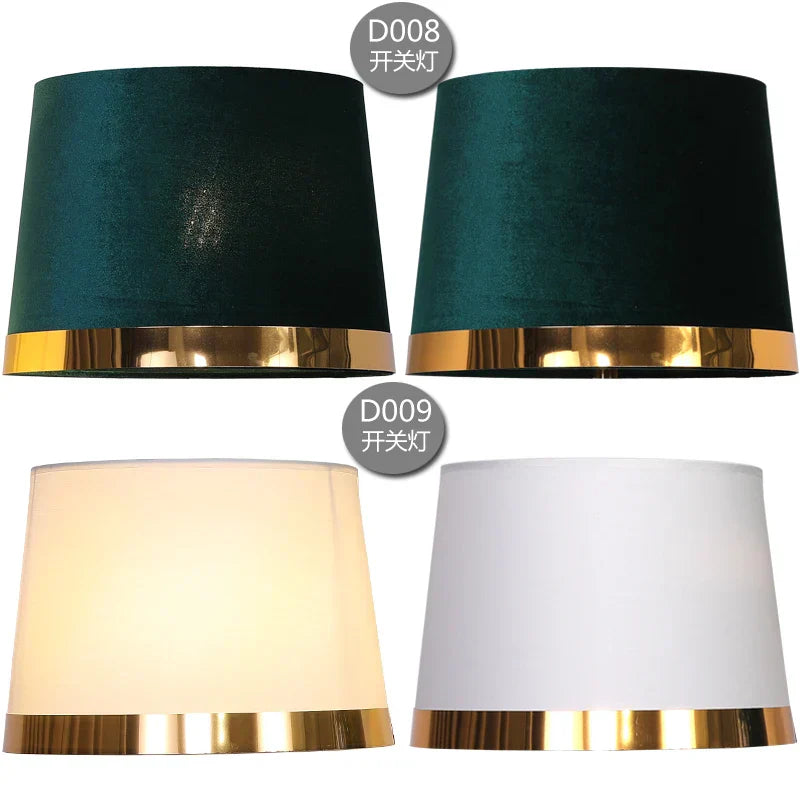 DecorBites™ Golden Edge Large Cloth Lampshade Cover for Bedroom Bedside Floor Lamp