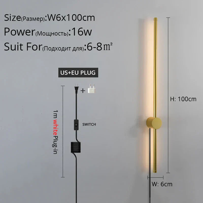 DecorBites™ Black LED Wall Sconce for Living Room Bedroom Lighting