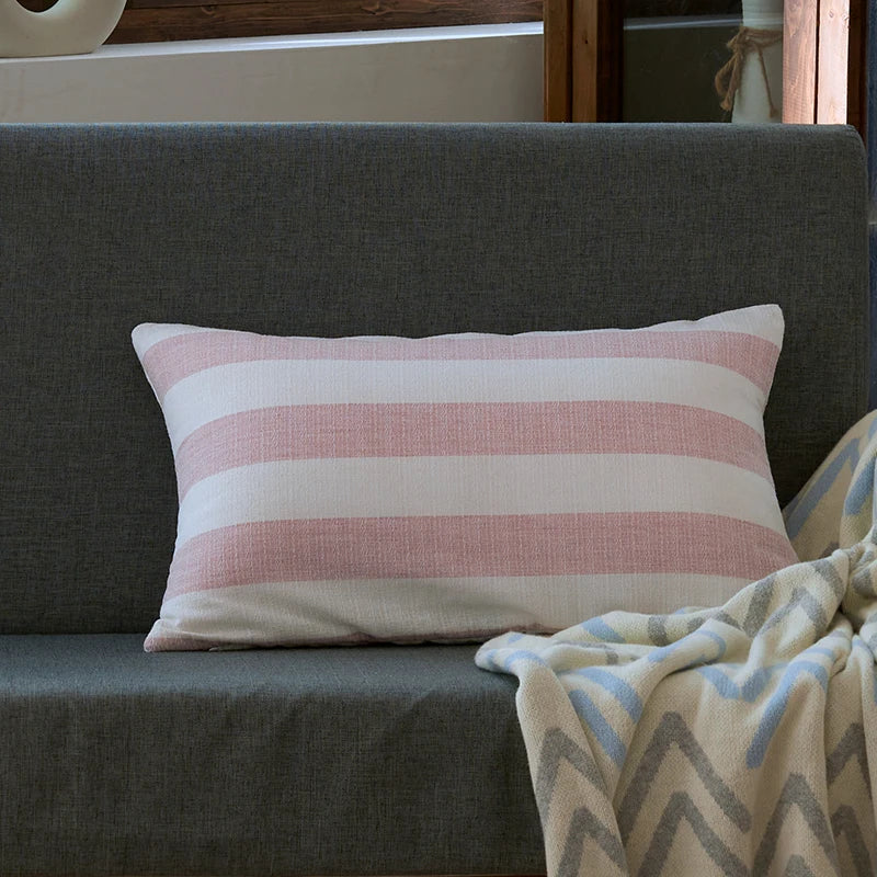 DecorBites™ Linen Stripe Cushion Cover - 45x45cm & 30x50cm Home Decor for Living Room