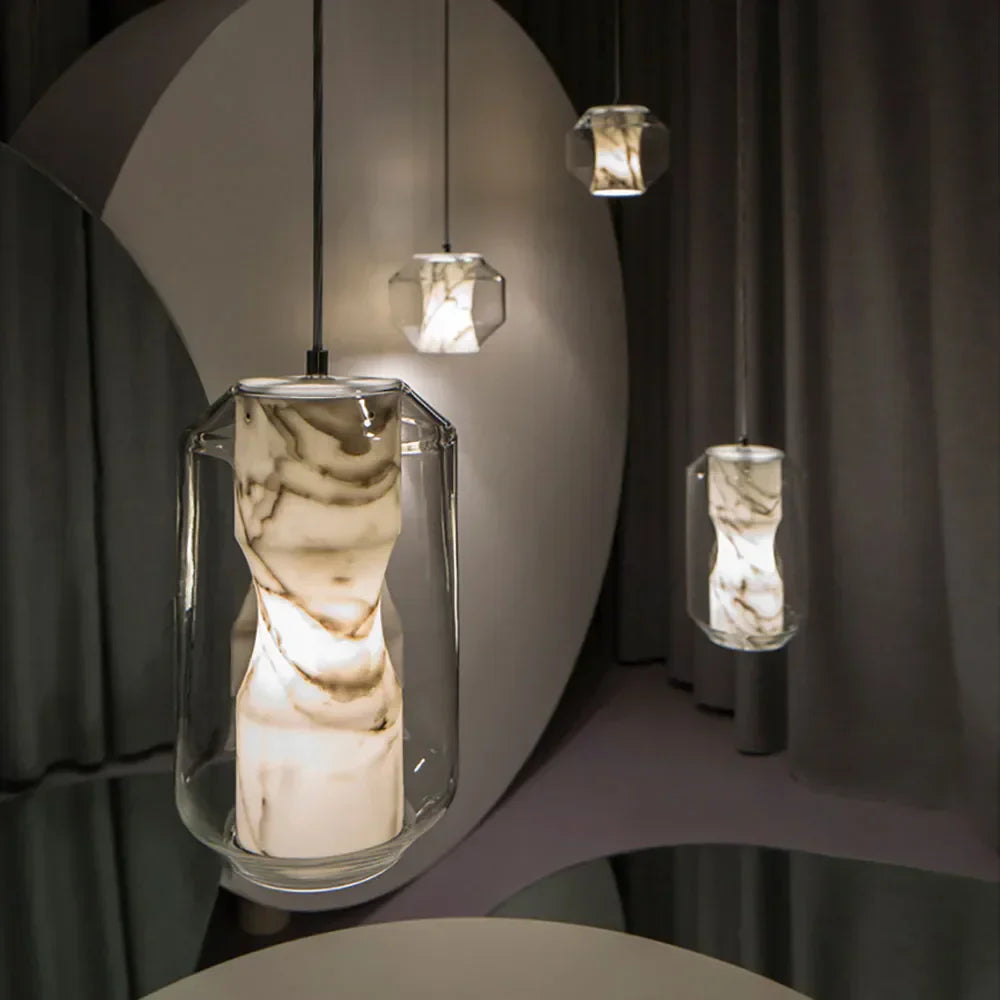 DecorBites™ Modern LED Glass Pendant Lights for Dining Hall, Restaurant, and Hotel Lighting