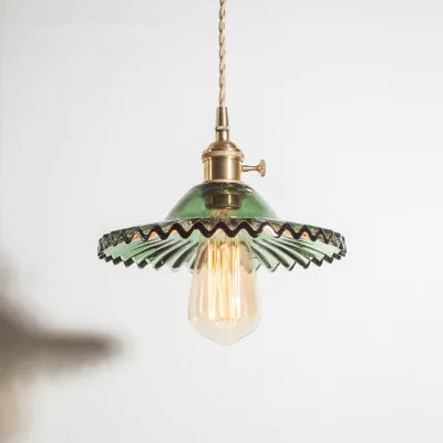 DecorBites™ Copper Base Glass Pendant Light with Switch, Braided Wire - Nordic Style for Home & Restaurant Décor