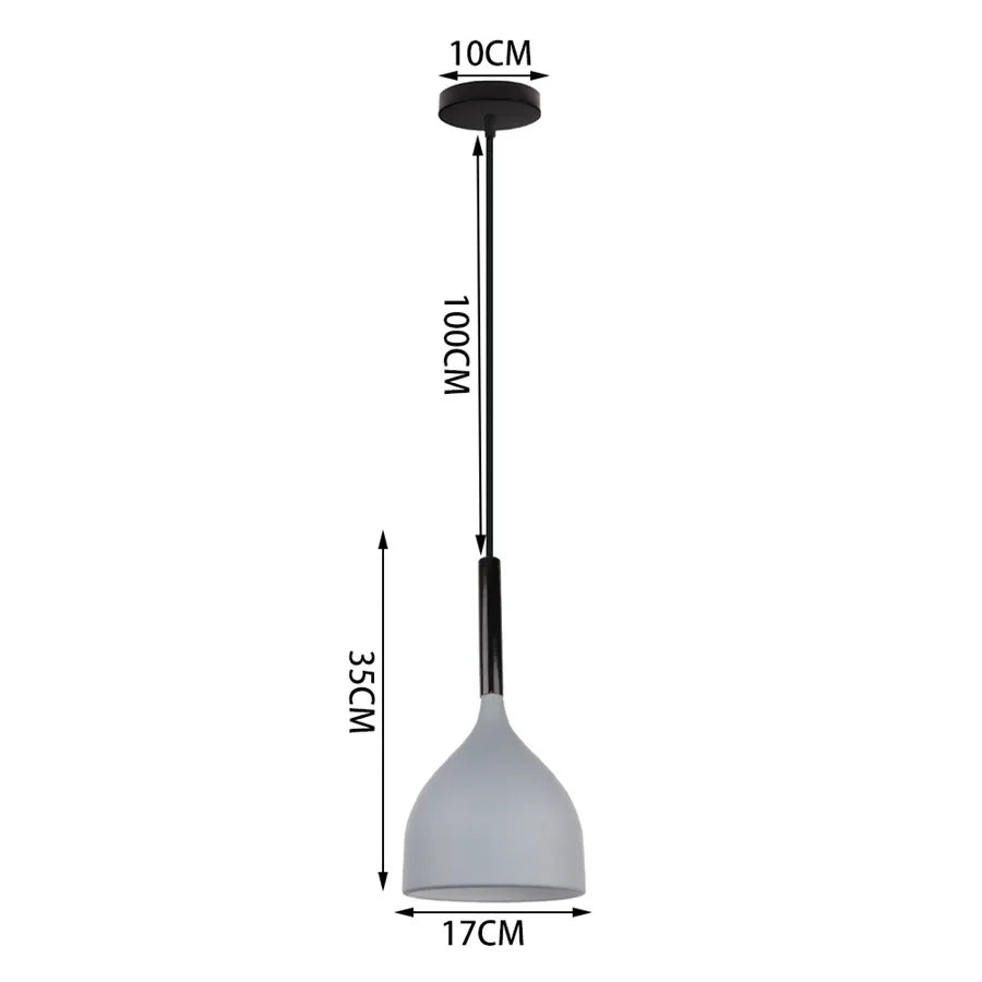 DecorBites™ Industrial Gray Pendant Light with LED for Living Room, Foyer - Modern Luminaire
