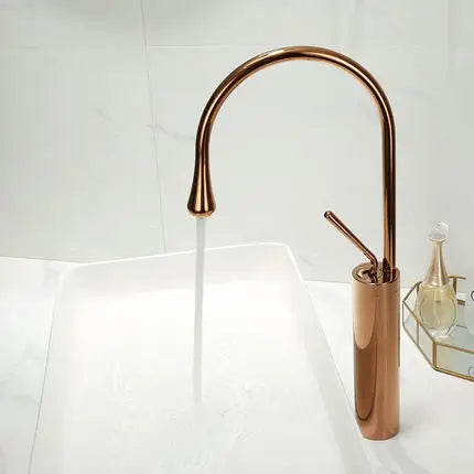 DecorBites™ Brushed Gold Basin Faucet Hot Cold Black Sink Kitchen Swivel Water Crane