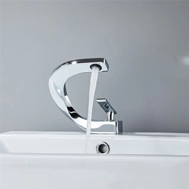 DecorBites™ Black & Gold Basin Faucet: Brushed Gold/Nickel/Chrome Mixer Tap, Hot & Cold Water