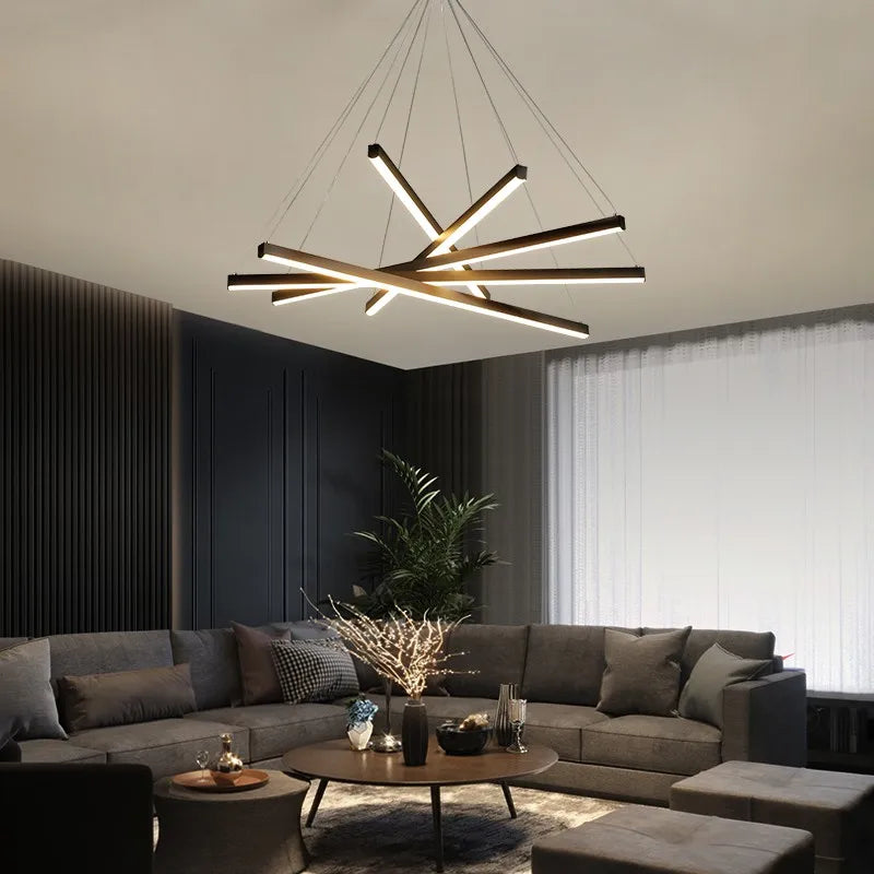 DecorBites™ LED Stair Chandelier: Modern, Simple, Villa Hall, Hotel Decor, Indoor Lighting