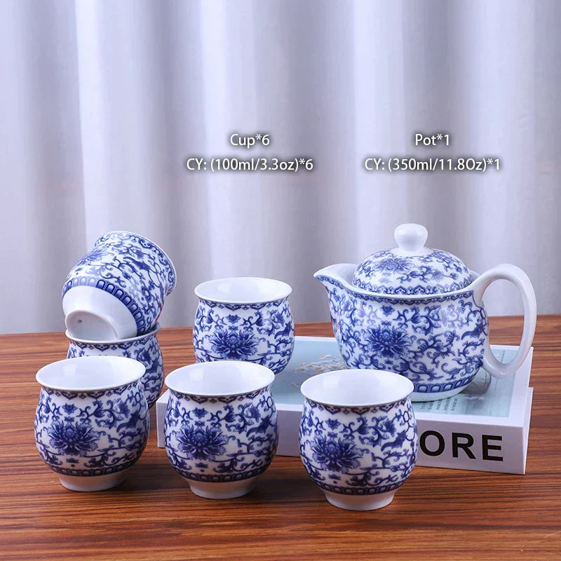DecorBites™ Ceramic Kung Fu Teapot with Dragon Design 350ml - Handmade Porcelain Tea Pot
