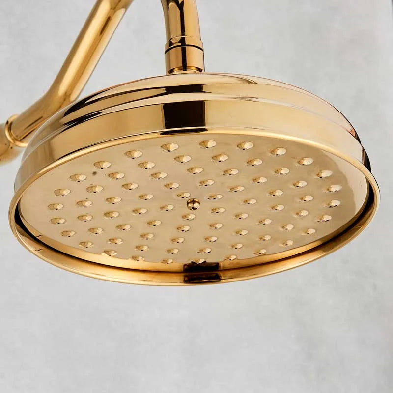 DecorBites™ 8" Antique Brass Rainfall Shower Faucet Head for Refreshing Showers