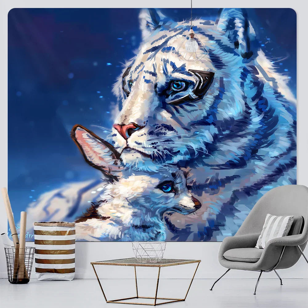 DecorBites™ Animal Psychedelic Tapestry: Bohemian Bedroom Decor & Yoga Mat