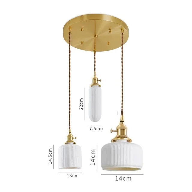 DecorBites™ Ceramic LED Pendant Light: Japanese Style, Nordic Design, Modern Living Room Hanging Lamp