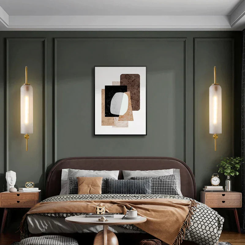 DecorBites™ E27 Glass Wall Light in Smoke Gray Amber Milky White Green for Bedroom Living Room