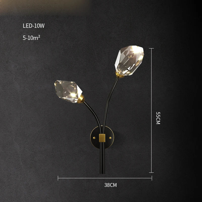 DecorBites™ Crystal Copper Black LED Chandelier for Dinning Room
