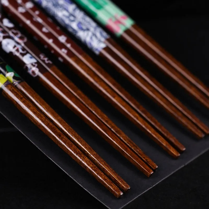 DecorBites™ Bamboo Wood Chopsticks for Sushi and Food Eating