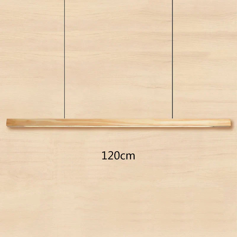 DecorBites™ Black Walnut Log Strip Pendant Light for Dining Room, Office, and Bar