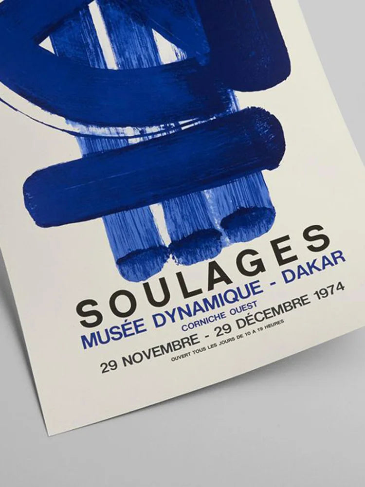 DecorBites™ Canvas Painting Pierre Soulages Exhibition Poster Museum Art Print Decor