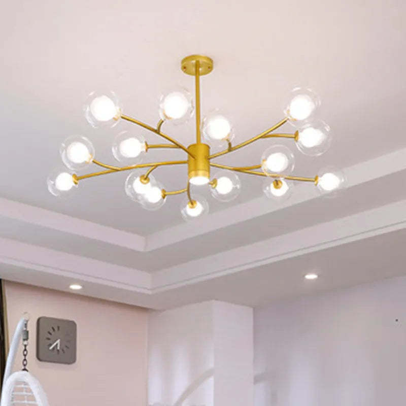 DecorBites™ Black Glass Ball Molecule Chandelier - Nordic Luxury Design
