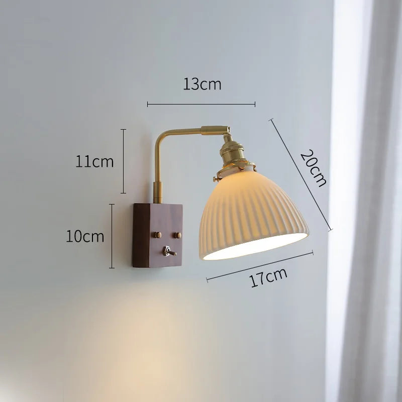 DecorBites™ Ceramic Ball LED Wall Light with Pull Chain Switch for Living Room