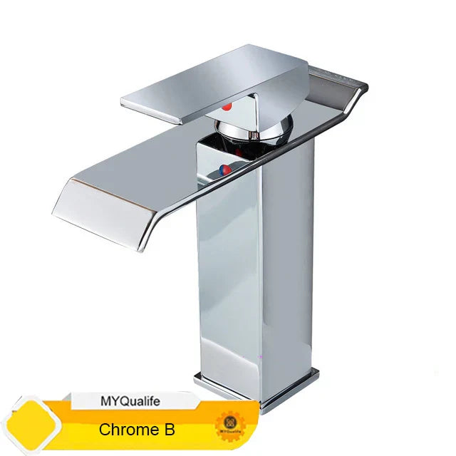 DecorBites™ Black Waterfall Basin Faucet Mixer Tap for Vessel Sinks - Single Hole