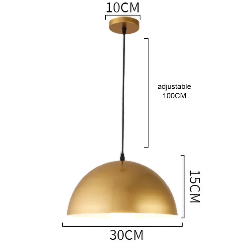 DecorBites™ Gold Wrought Iron Chandelier Pendant Light, E27 LED, Nordic Retro Style