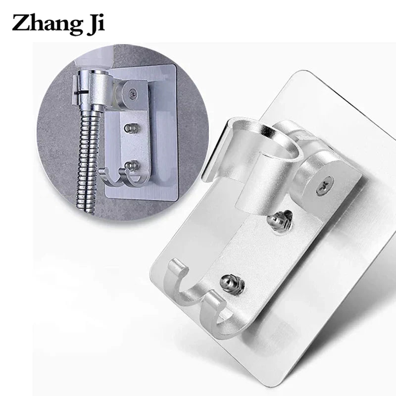 DecorBites™ Aluminum Showerhead Holder: Adjustable & Traceless Bathroom Accessory