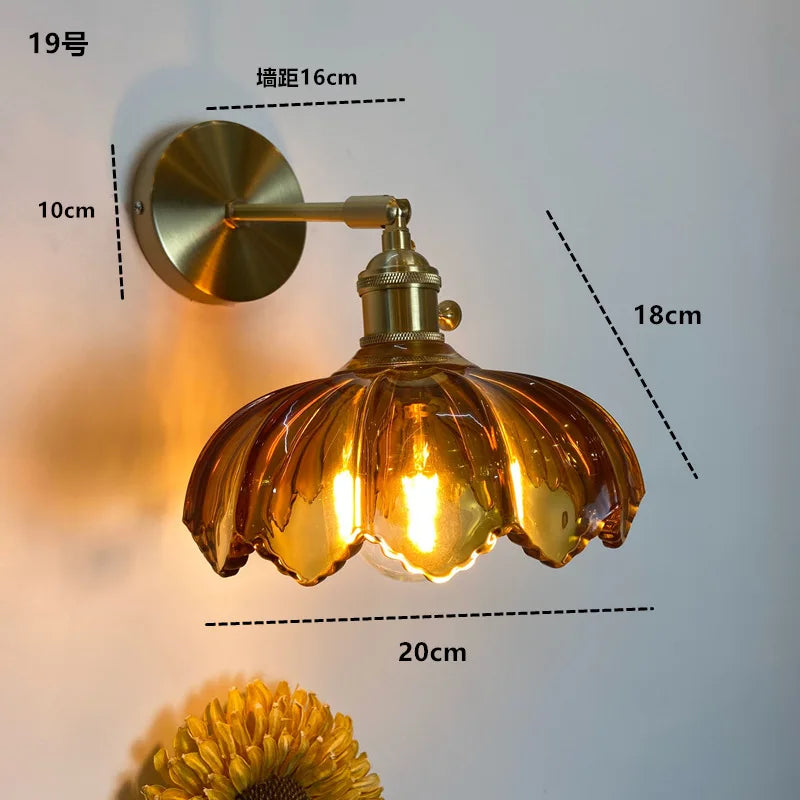 DecorBites™ Clear Glass LED Wall Sconce | Modern Copper Bathroom Mirror Stair Light