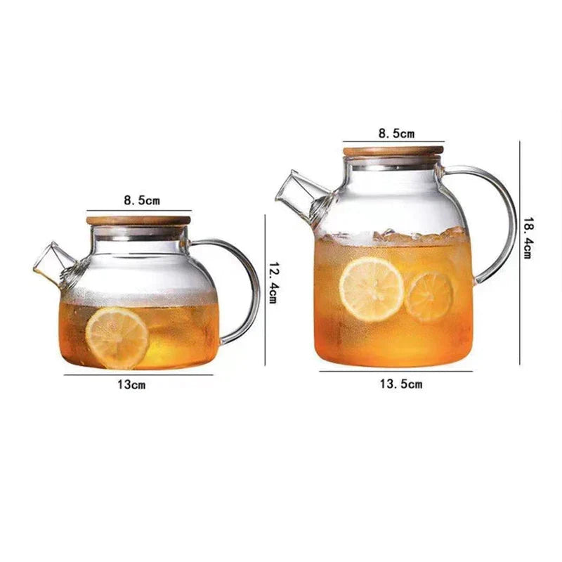 DecorBites™ Glass Teapot Cold Water Jug 1000ml/1600ml
